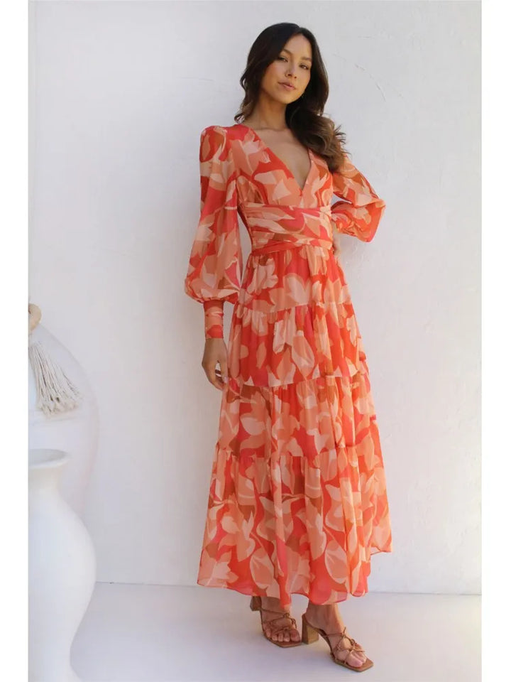 Floral Strawberry Maxi Dress