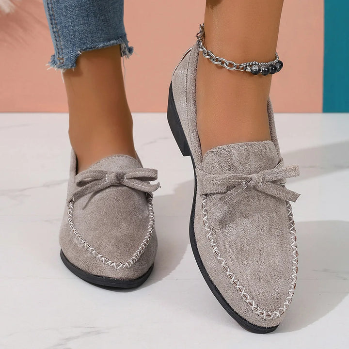 Block Heel Pointed Loafers