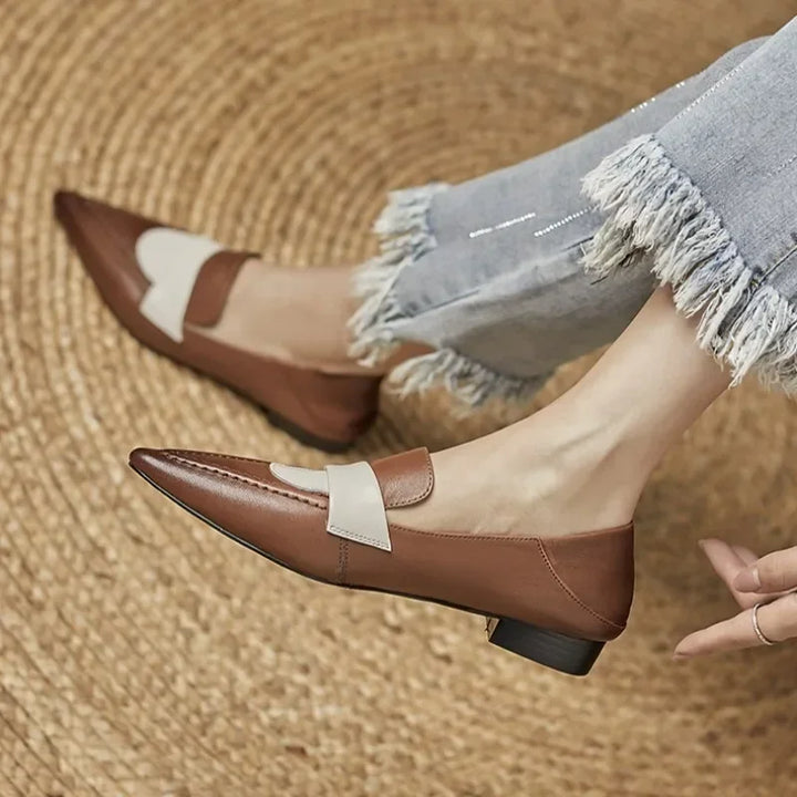 Pointed Toe Low-heeled Loafers