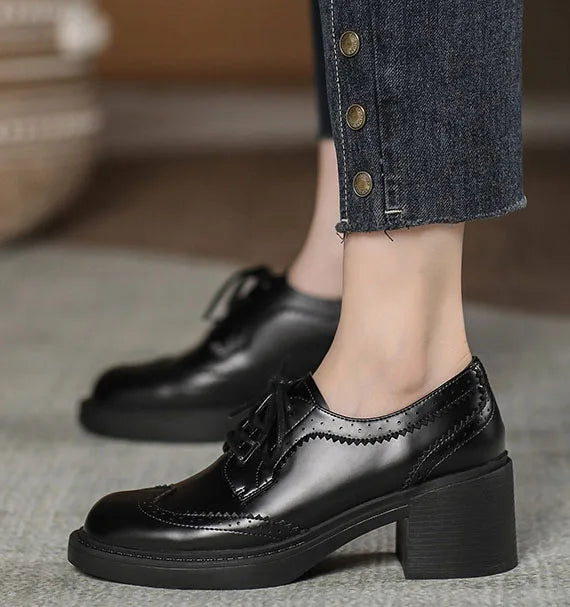 Chunky Heel Brogue Shoes