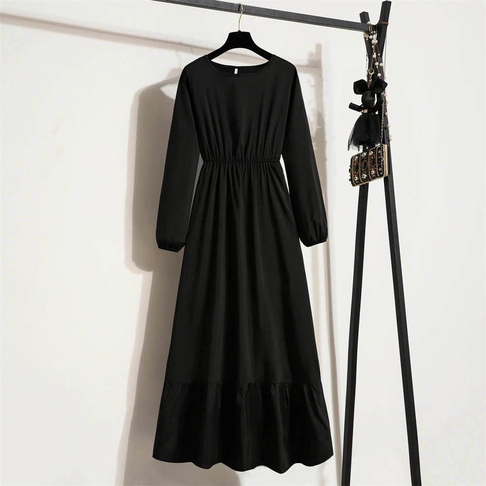 O-neck Long Sleeve Dress