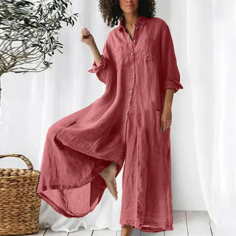 Linen Polo Jumpsuit