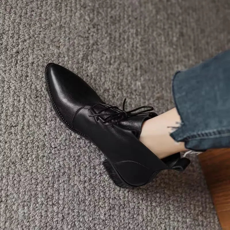 Ankle Pointed Toe Lace Up Boots
