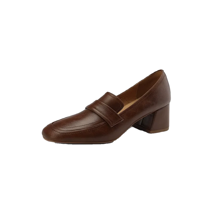 Square Toe High Heel Loafers