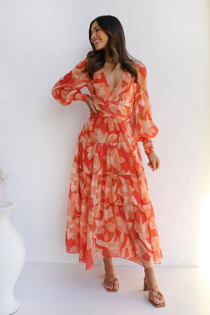 Floral Strawberry Maxi Dress