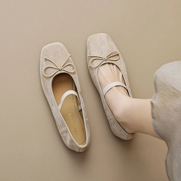 Square Toe Bow Design Mary Janes