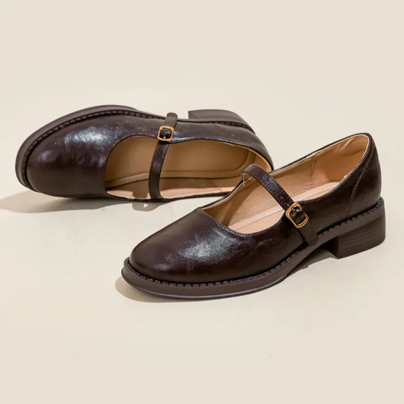 Round Toe Low Heel Mary Janes