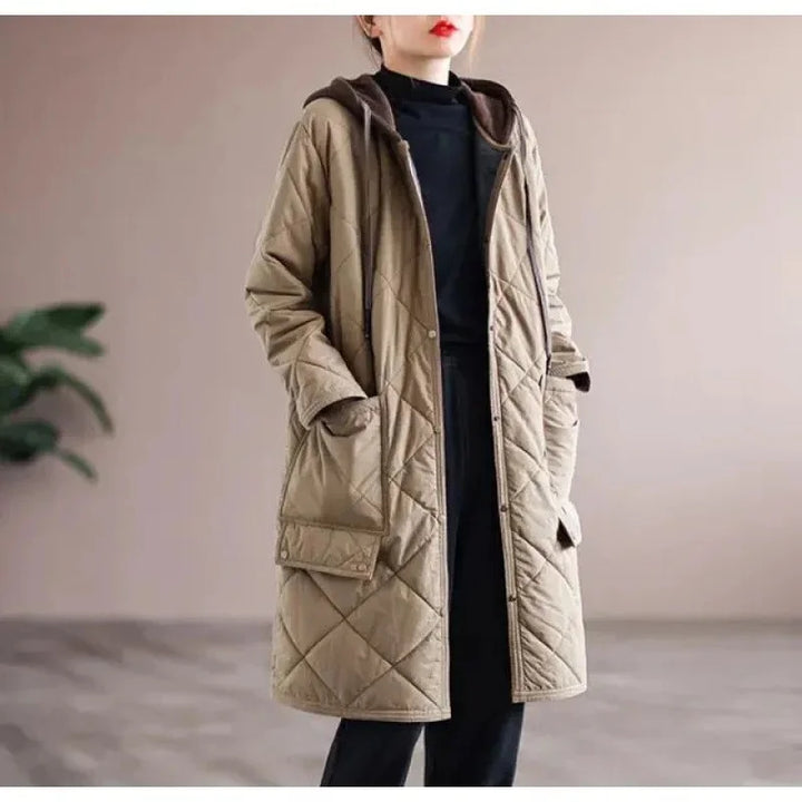 Diamond Patterned Splicing Cotton Jacket