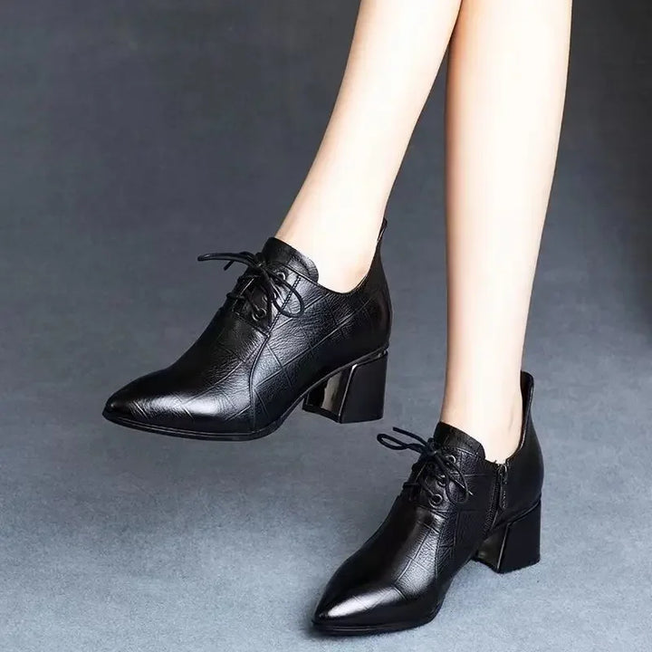 New Pointed Toe Thick Heel Shoes