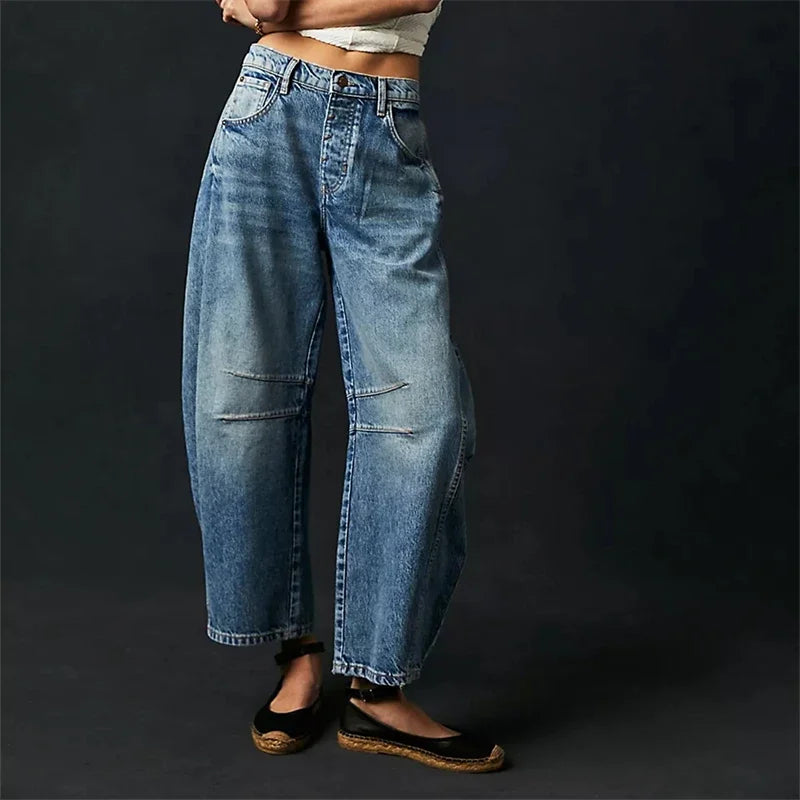 Stretch mid-rise jeans