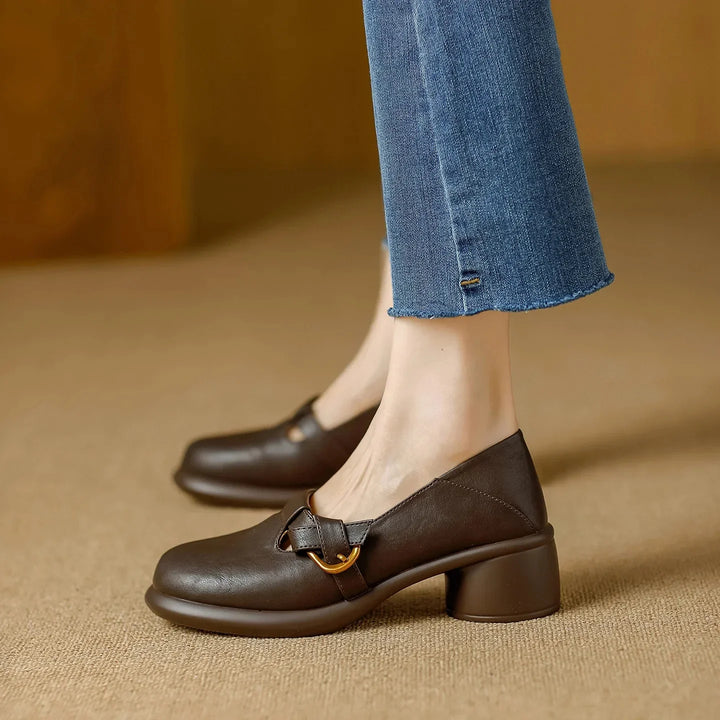 Round Toe Retro British Women's Single Shoes