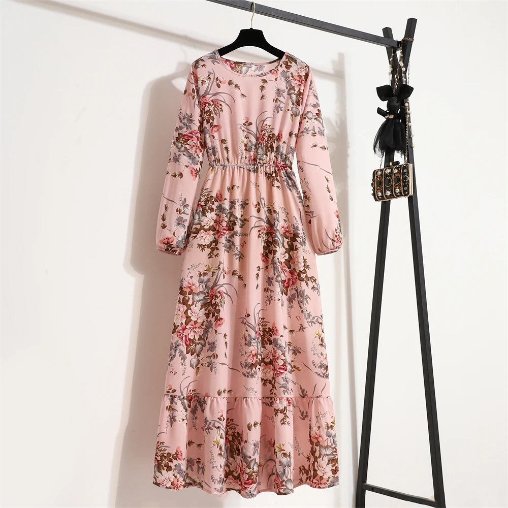 O-neck Long Sleeve Dress