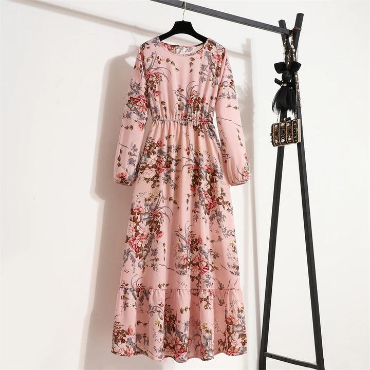 O-neck Long Sleeve Dress