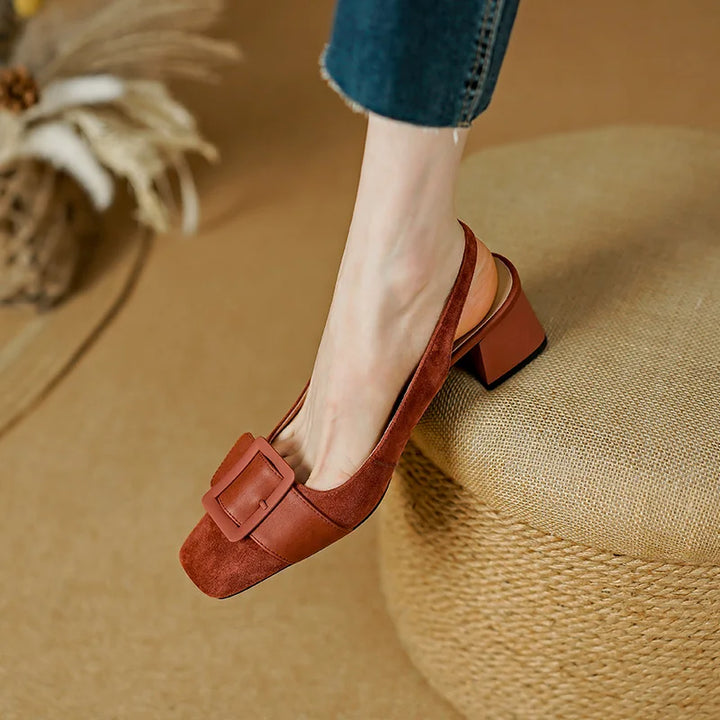 Buckle Suede Pumps