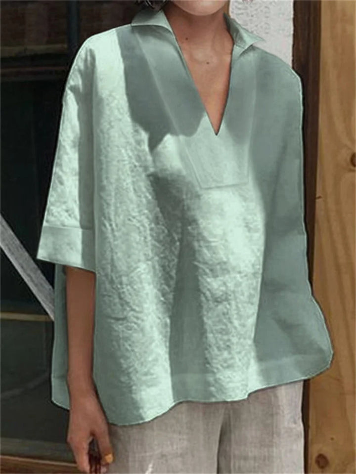 Loose V-neck Blouse