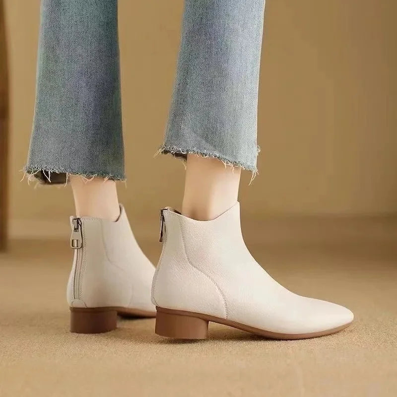 Low Chunky Heel Boots