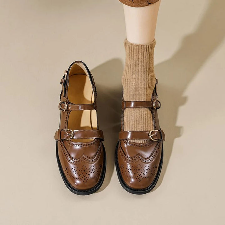 Round Toe Chunky Heel Shoes