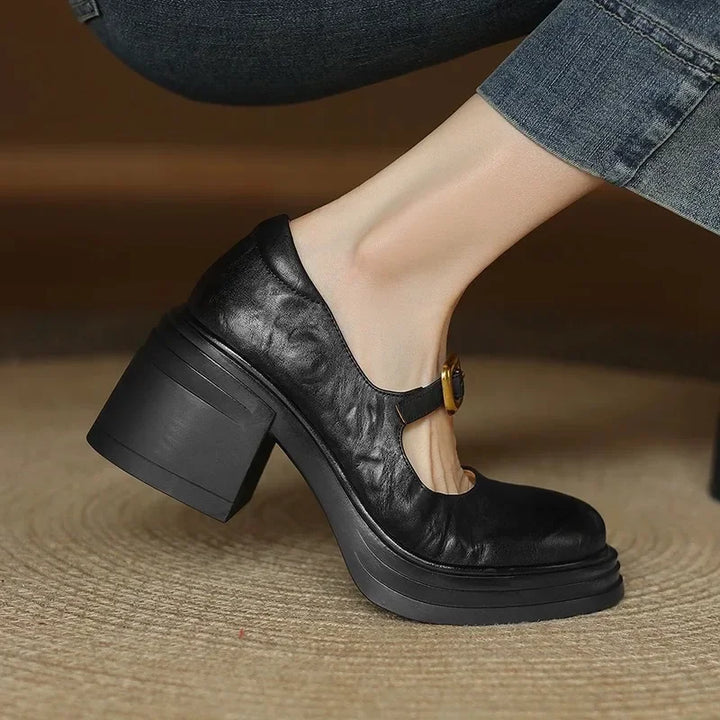 Retro Style Buckle Strap Mary Janes