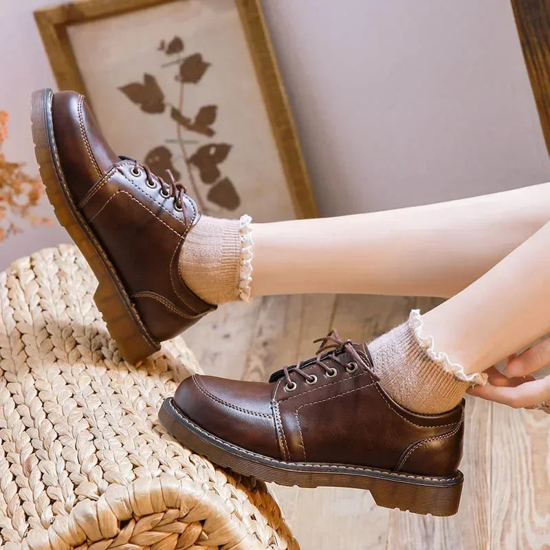 Round Toe Retro Oxford Shoes