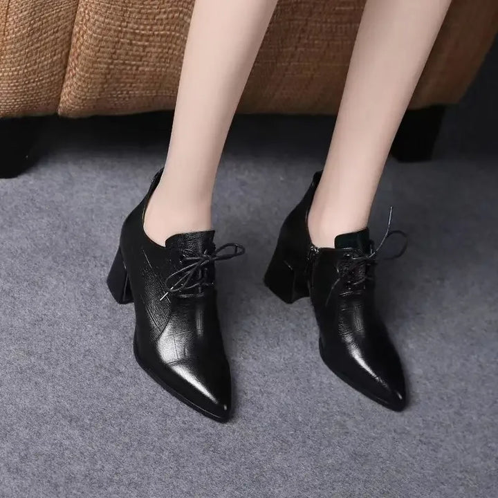 New Pointed Toe Thick Heel Shoes