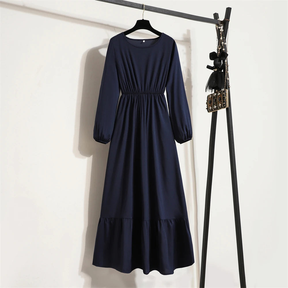 O-neck Long Sleeve Dress