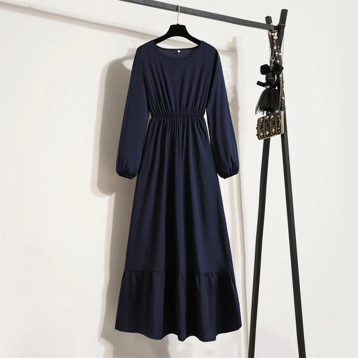 O-neck Long Sleeve Dress
