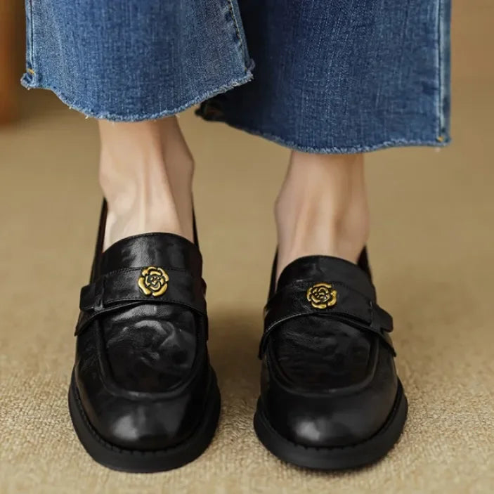 Retro Chunky Heel Loafers