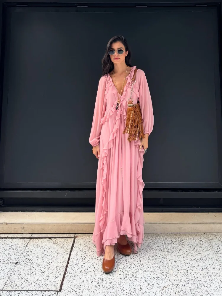 V-neck Loose Dress