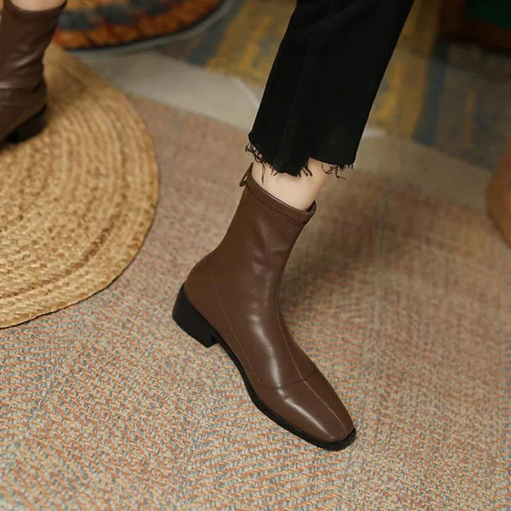 Designer Vintage Square Toe Ankle Shoes
