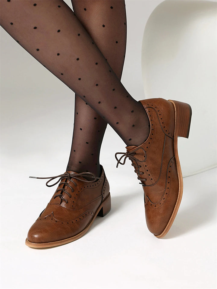 Vintage Style Casual Lace Up Brogue Shoes