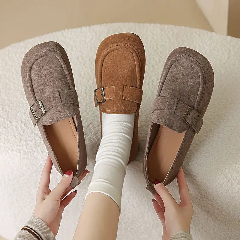 Square Toe Bucket Flats