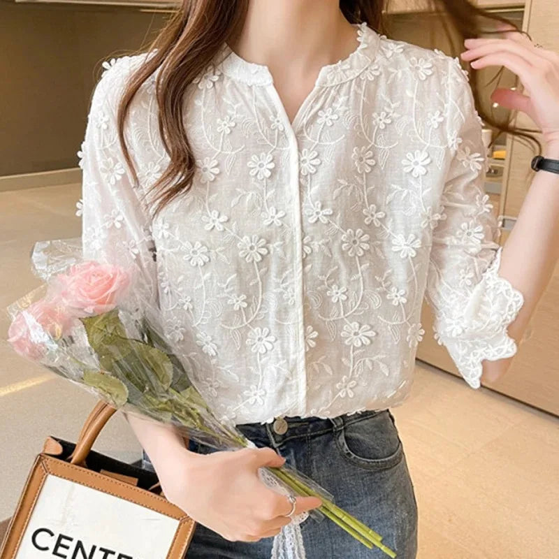 Embroided Floral Blouse