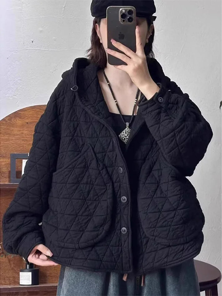 Loose Hooded Quilted Jacket