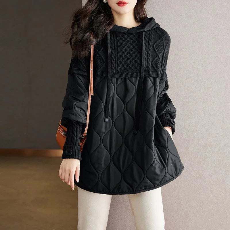 Retro Patchwork Hooded Jacket