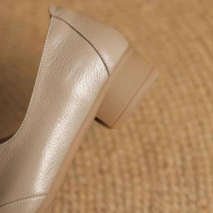 Pointed Toe Front Zip Flats Oxfords