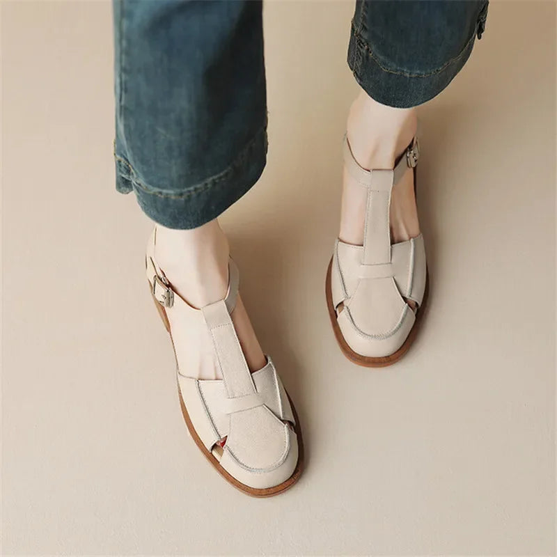 Leather T-Bar Mary Jane Shoes