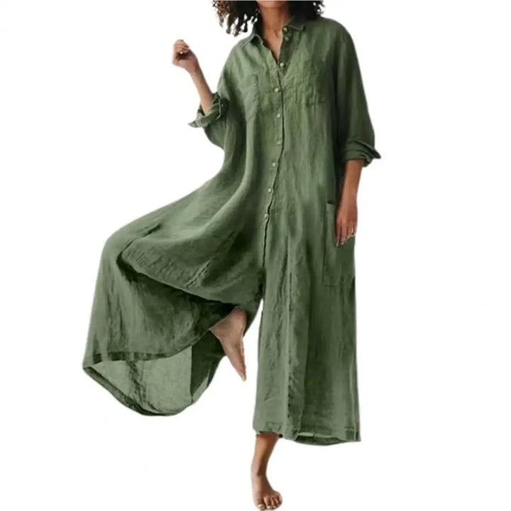 Linen Polo Jumpsuit