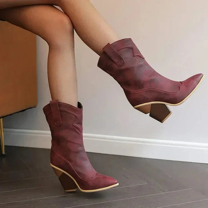 Block Heel Western Boots