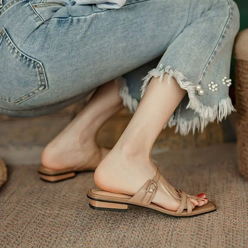 Square Head Buckle Sandals