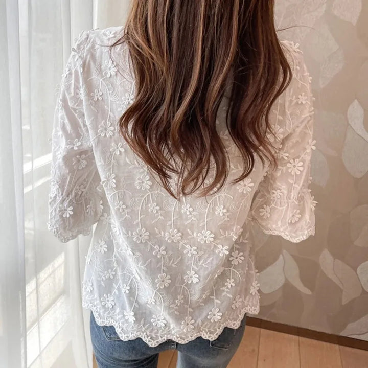 Embroided Floral Blouse