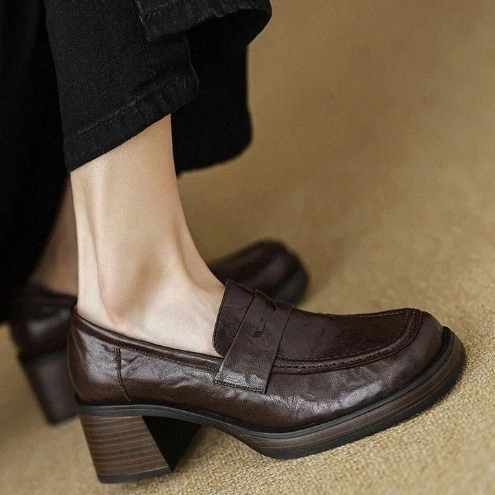 Vintage High-heeled Loafers