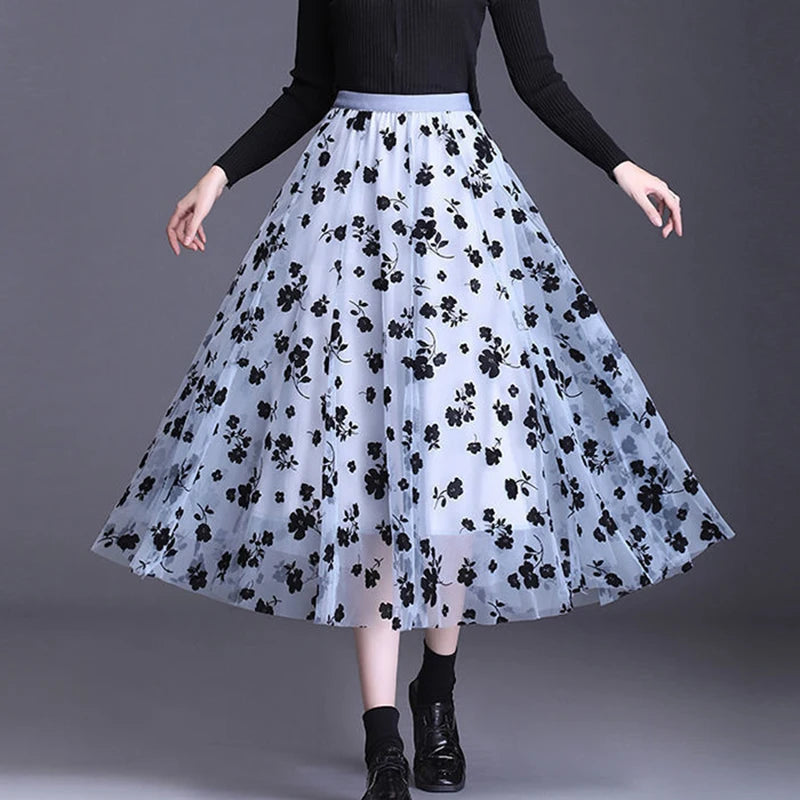 Floral Loose Midi Skirt