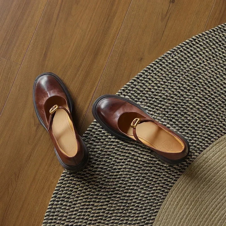 Retro Style Buckle Strap Mary Janes