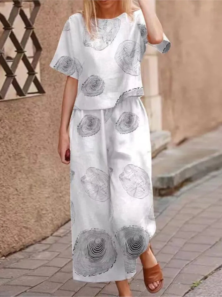 Linen Floral Two-piece Set