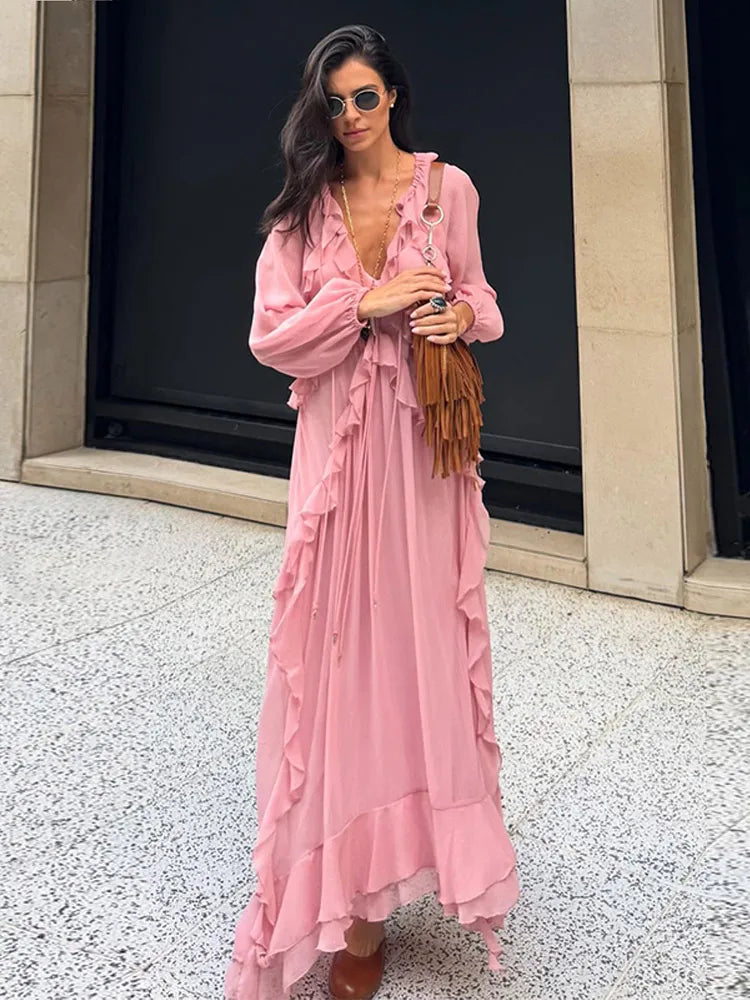 V-neck Loose Dress