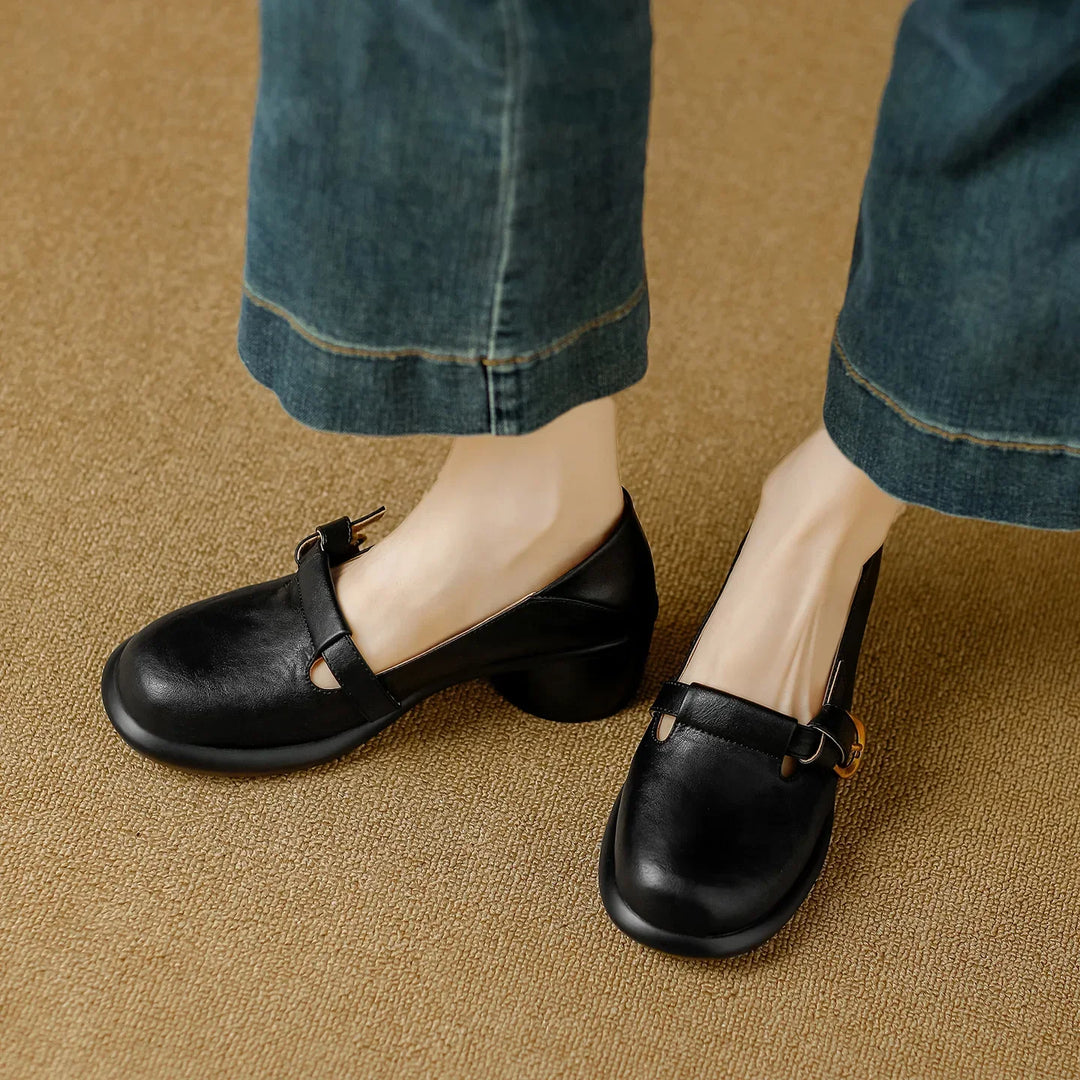 Round Toe Retro British Women's Single Shoes