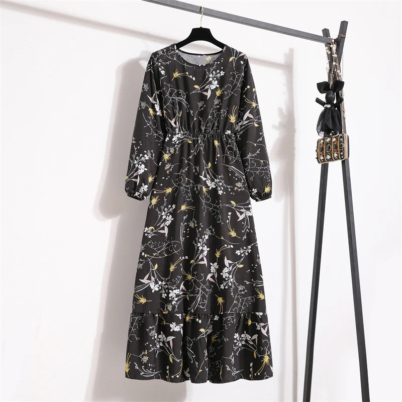 O-neck Long Sleeve Dress