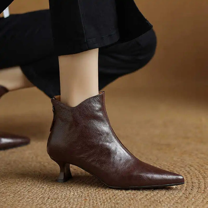 Vintage Pointed Toe Women Ankle Boots