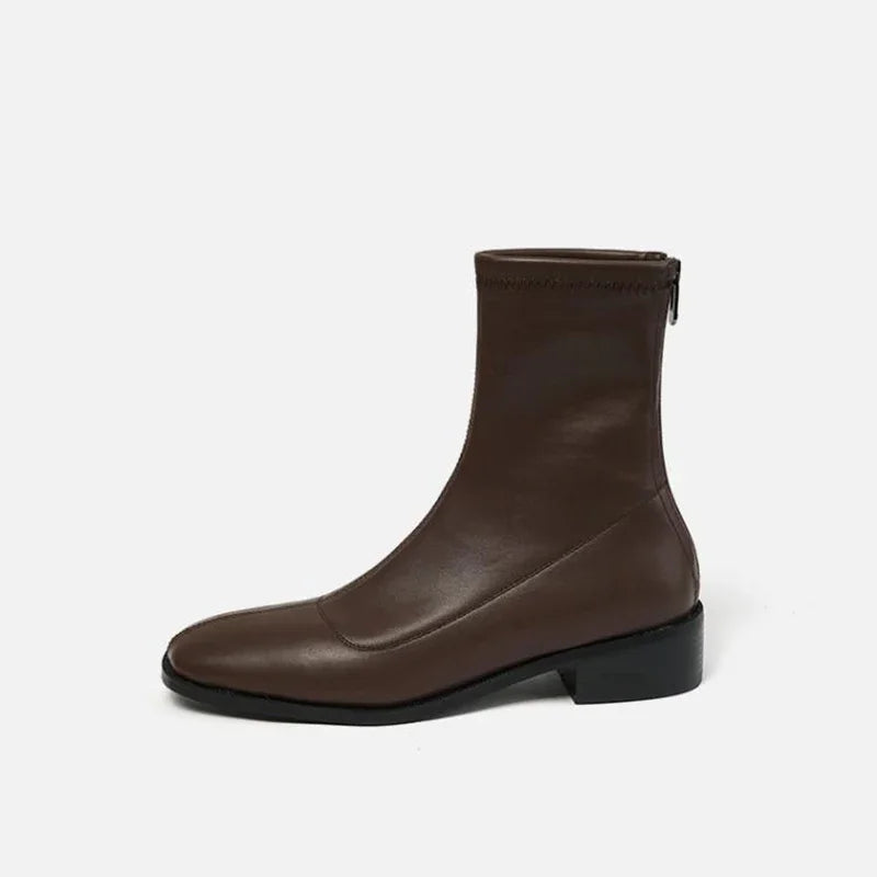 Designer Vintage Square Toe Ankle Shoes