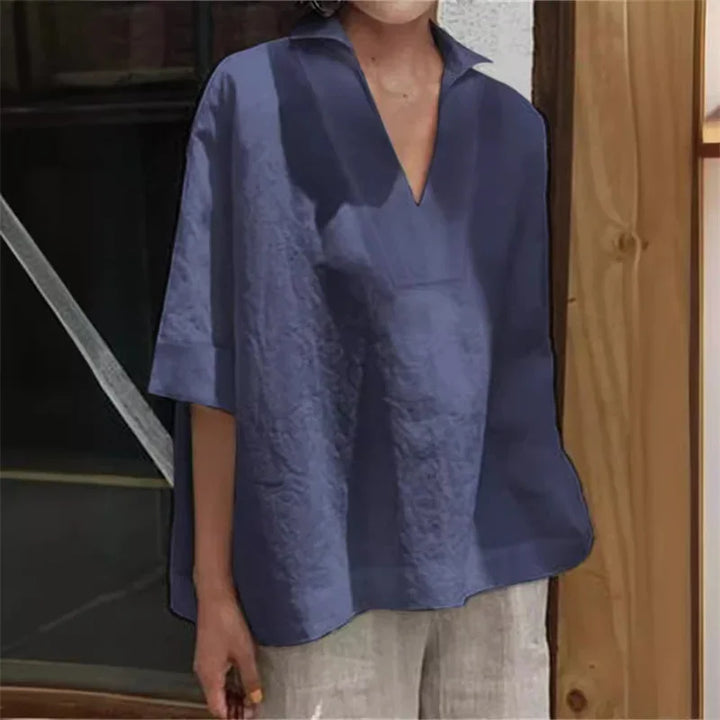 Loose V-neck Blouse